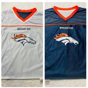 NFL Denver Broncos Flag Football Jersey Reversible Blue White Youth Size Large